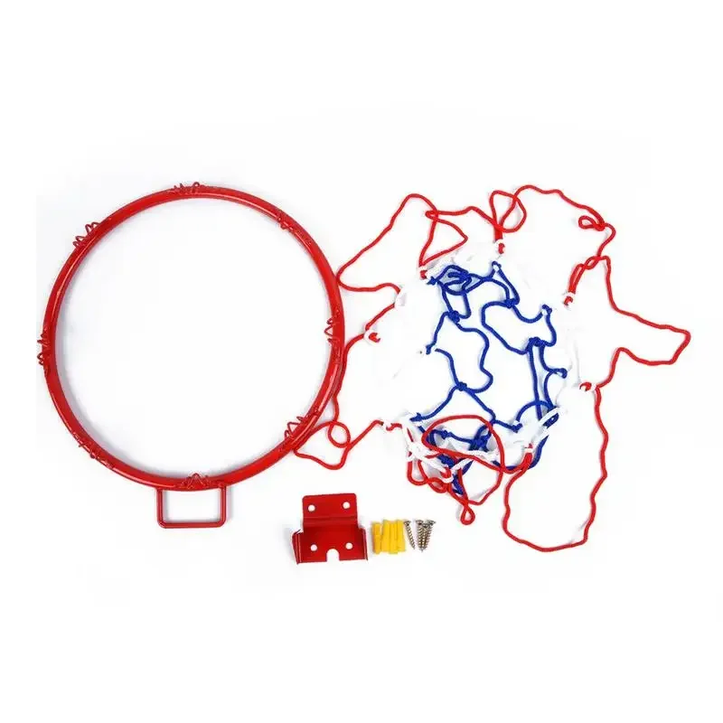 나사가있는 32cm 농구 림 장착 목표 후프 림 네트, 강철 교수형 농구 벽, 실내 실외용 스포츠 그물