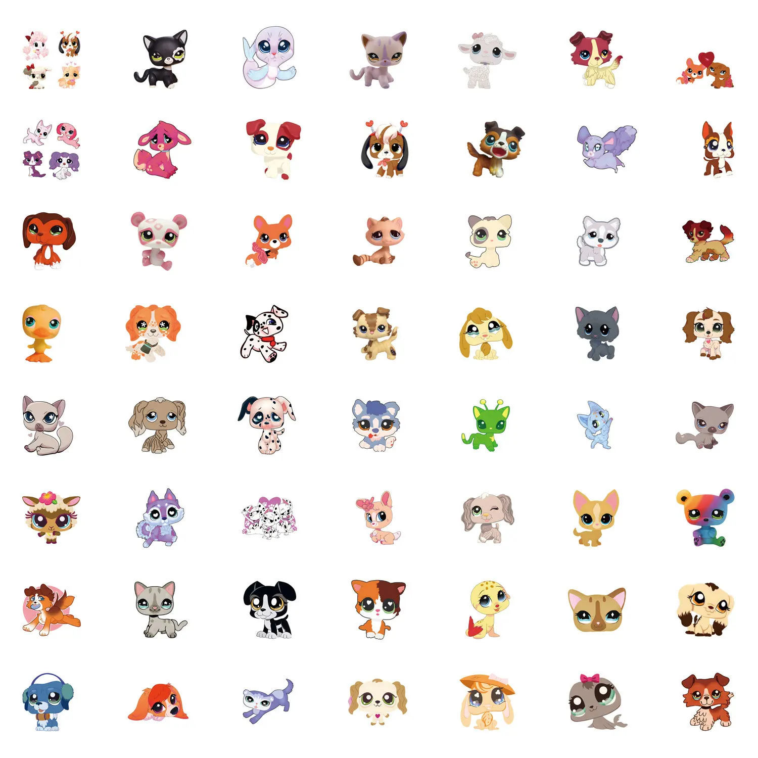 10/55/110PCS Littlest Pet Shop Stickers Game Stciekr For Luggage Laptop Phone Guitar Wardrobe  Water Bottle Skateboard Kids Toys