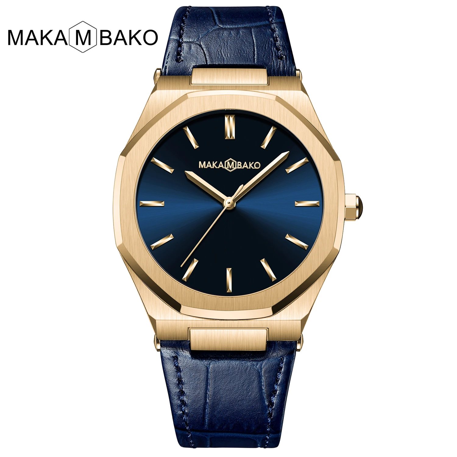 Makambako Männer Business Uhr japanische Uhrwerk Miyota 2035 leuchtend schwarz Sport wasserdicht Leder Quarzuhr Herren Geschenk Reloj