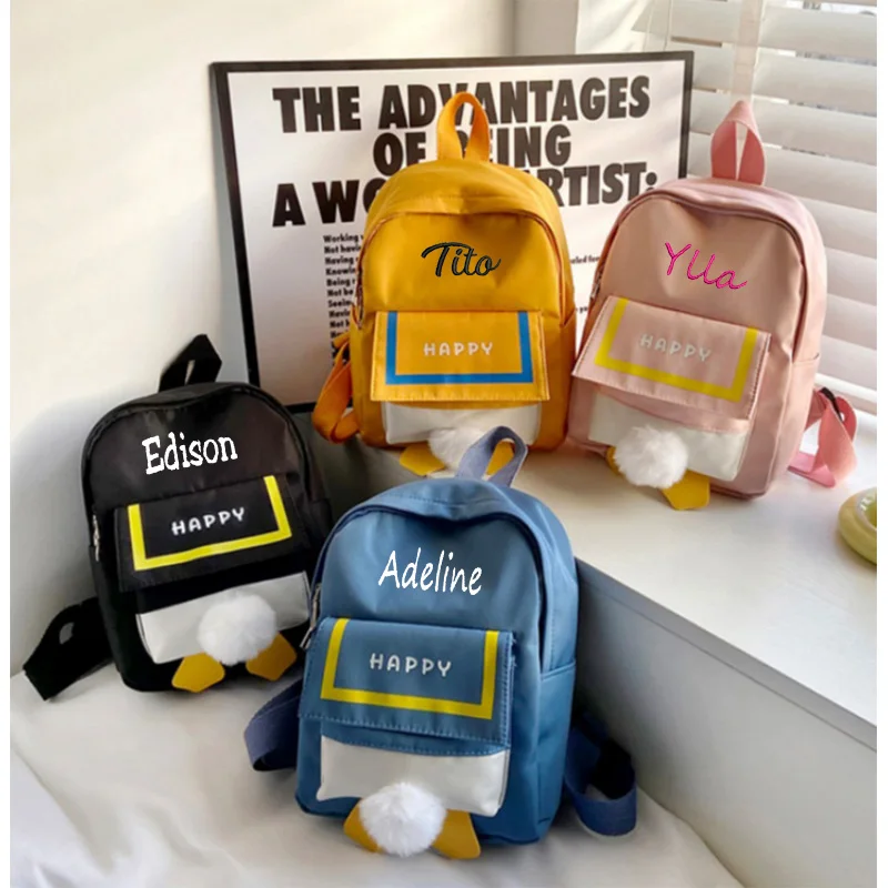 Personalized Children's Stylish Cartoon Color Blocking Splicing Backpack For Kindergarten Boys And Girls