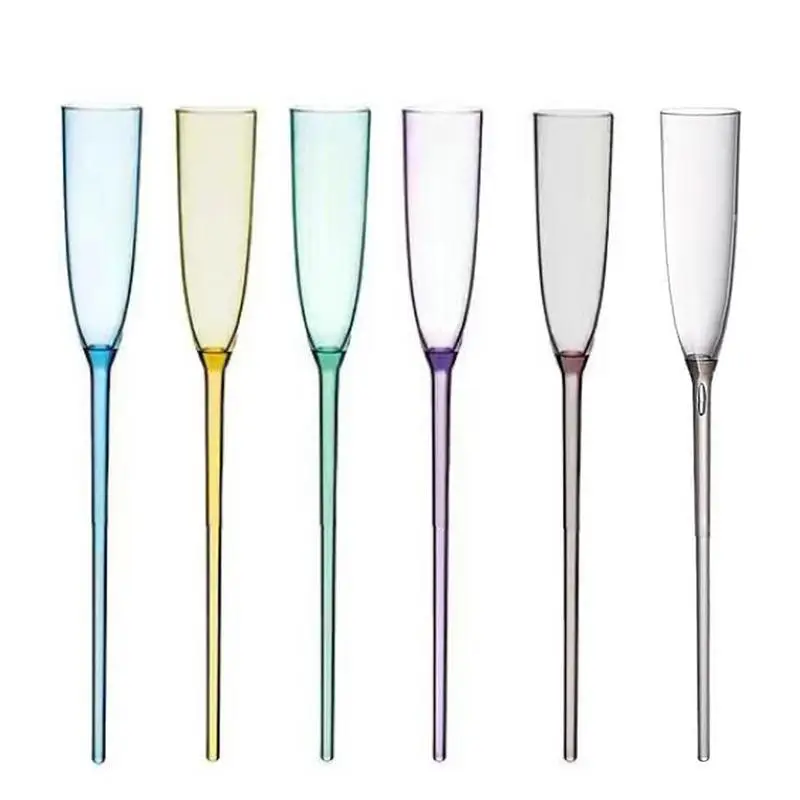 

Floating Wine Glasses 6pcs Pool Side Acrylic Champagne Glasses Wine Flutes Novelty Drinkware Juice Beverage Summer Drinking