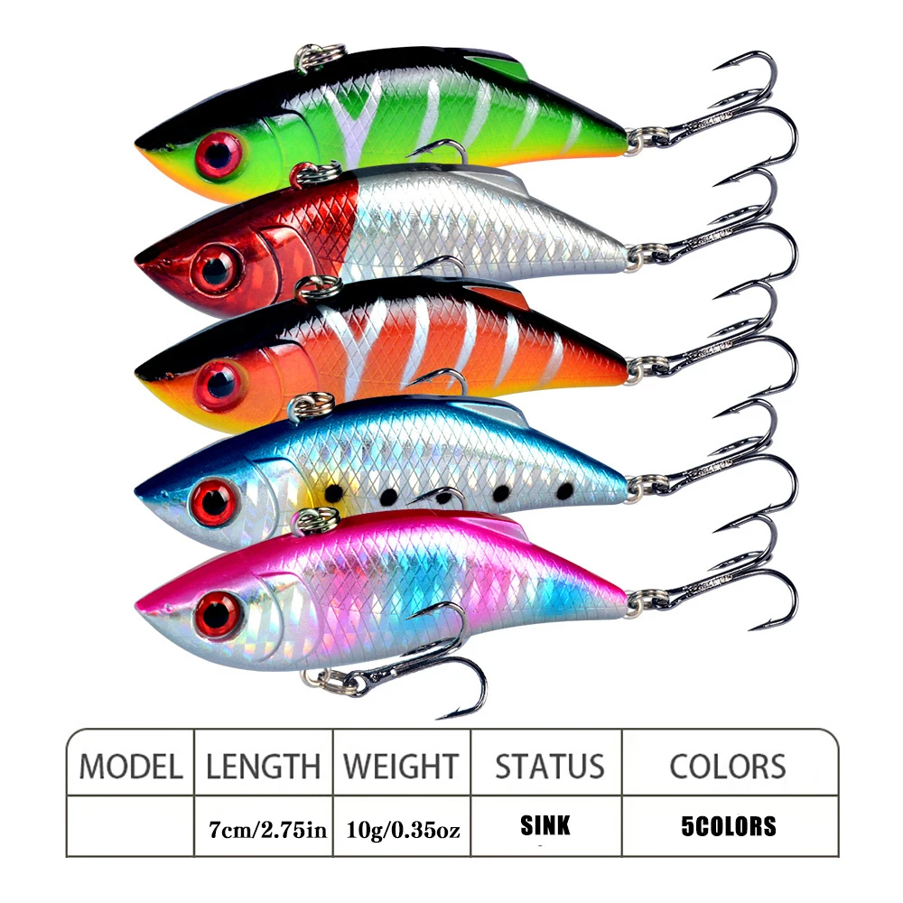 5 قطعة VIB الصيد إغراء الصلب الاصطناعي فيبي Lipless البلاستيك الاهتزاز غرق الهزاز الطعم