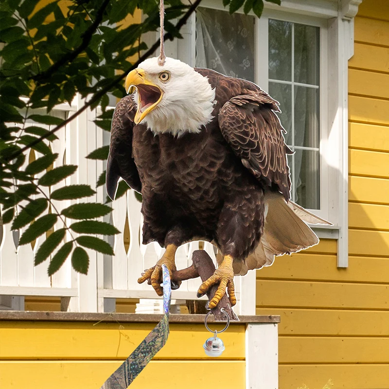 

Hanging Decorative Owl Bald Eagle Home Patio Garden Decorations Hanging Decorations