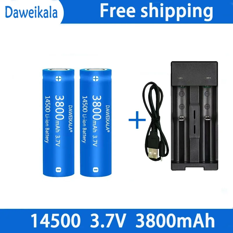 14500 battery 3.7V large capacity 3800mah lithium ion battery, used for electric toothbrush, razor, barber rechargeable battery