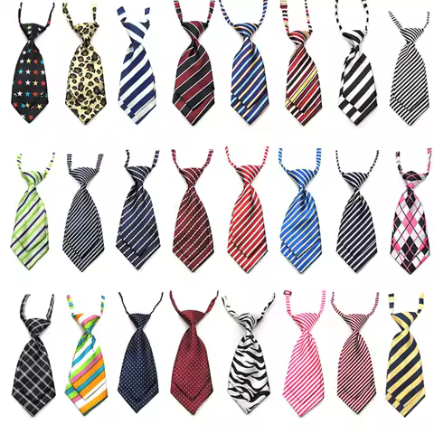 50pcs Double-deck Dog Neckties Pet Supplies Small-Middle Dog Tie Collar Handmade Adjustable Dogs Ties Dog Grooming Accessories
