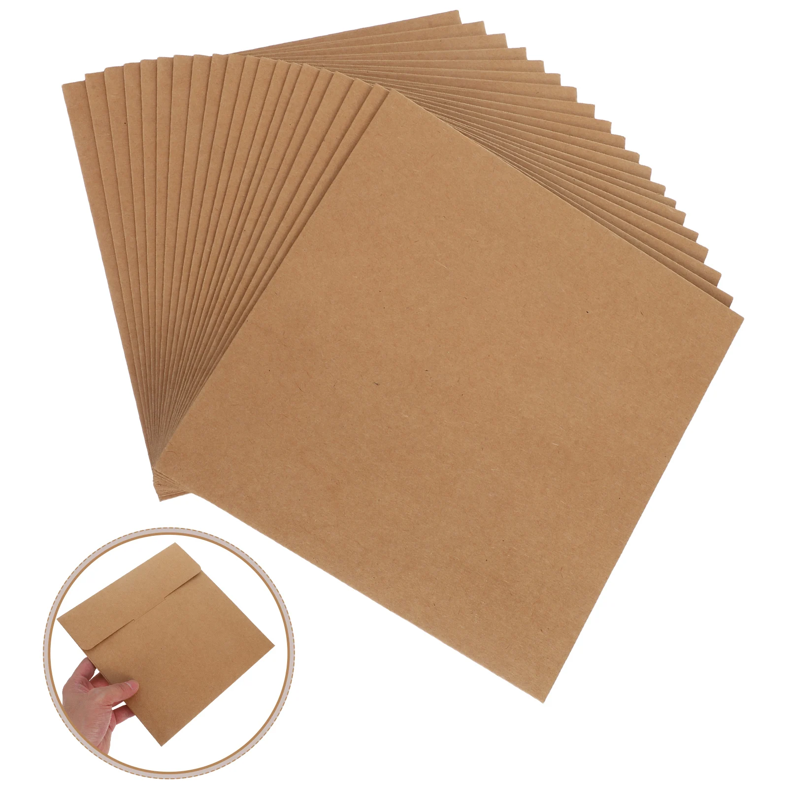 

20pcs Square Kraft Paper Envelopes 20X20Cm Brown Wedding Invitations Card Storage Packaging Sleeves For Crafts Scrapbooking