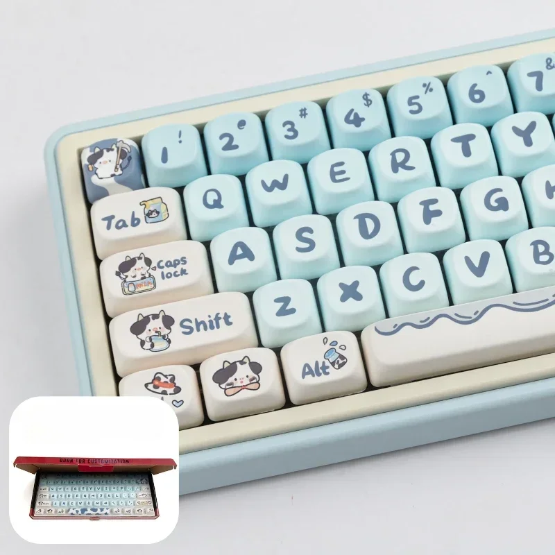 Imagem -04 - Teclas Gradação Vaca Moa Perfil Chave Boné Mac Bonito Gradação Cowthermal Sublimação Teclado Mecânico Keycaps Acessórios 142