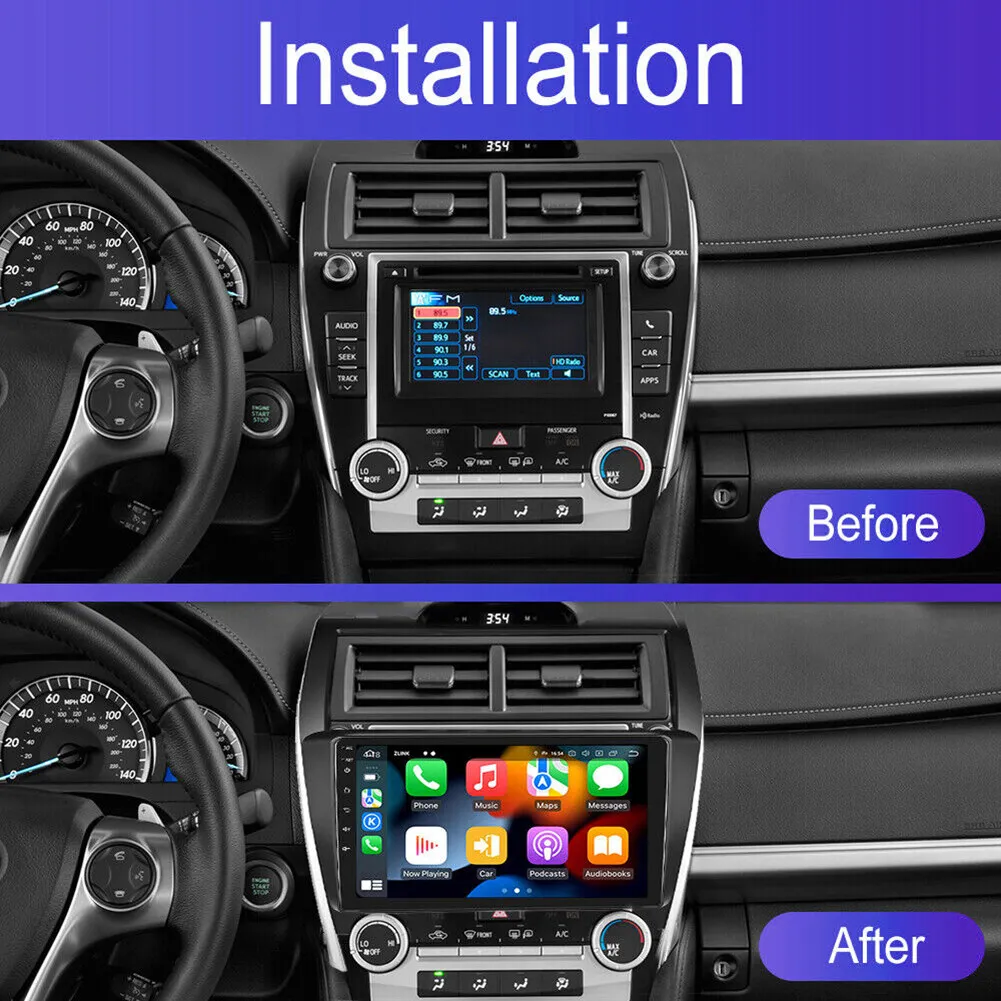 10in Android 13 Car Stereo Radio GPS Navigation 2+32G for Camry 2012-2014 with Carplay Android Auto Bluetooth FM/RDS WiFi/SWC/Mirror Link