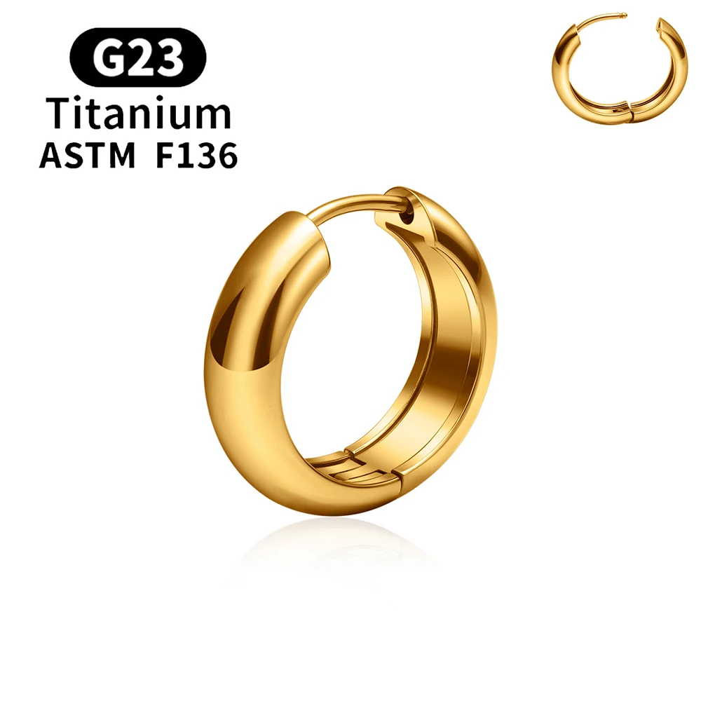 ASTM F136 G23 Titanium Hoepel Oorbellen 20G Scharnierende Vrouwen Mannen Kraakbeen Tragus Helix Kwab Piercing Ronde Oor Ring Lichaam sieraden