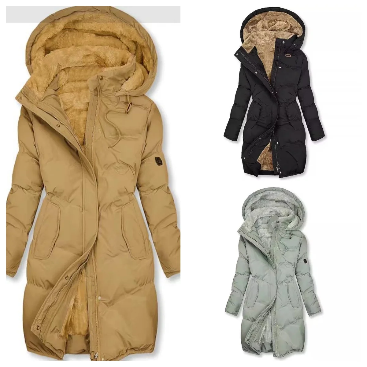 

Women's New Fleece Lined Jacket - Warm Fur Collar Multi-Pocket Outerwear 2025 Elegant