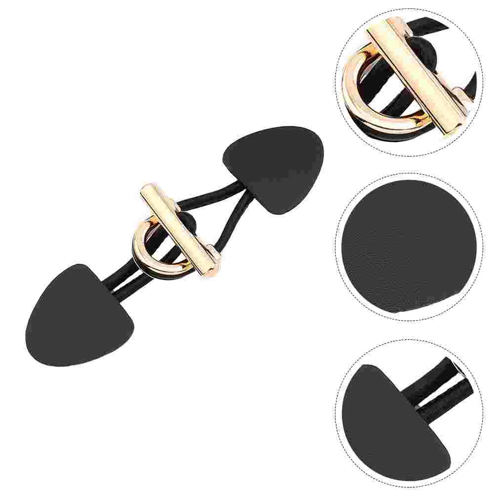 

Coat Buckle Closure Metal Horn Decorative Buttons Toggle Closures for Clothing Black DIY Buckles