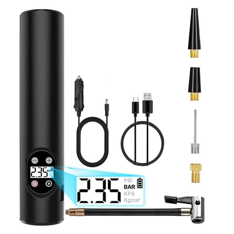 

Portable Air Pump Cordless Bike Tire Pump With 0-150PSI Gauge 6000Mah Electric Inflator Pump For Road Bike Balloons