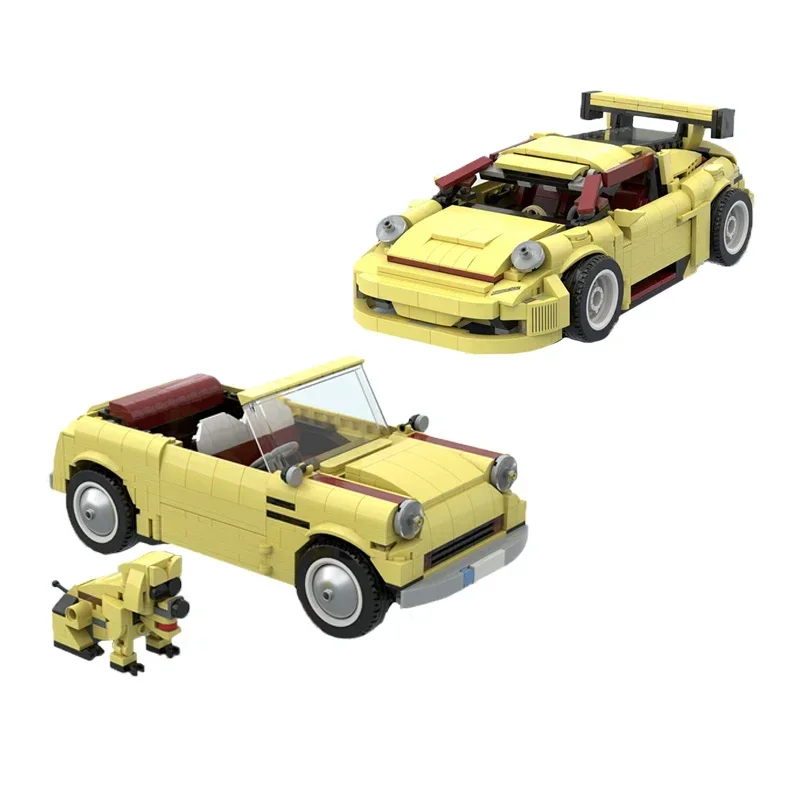 City Car Model MOC Building Bricks Speed Champion Classic Sports Car Modular Technology Gifts Holiday Assemble Children Toy Suit