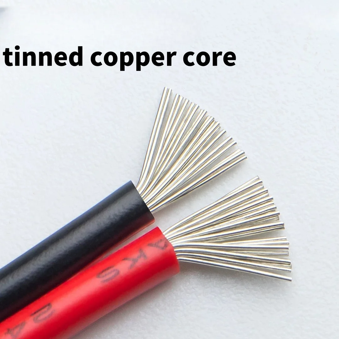 2468 2 Pins Electrical Wire Tinned Copper Insulated PVC Extension LED Strip Cable 30/28/26/24/22/20/18/16 Gauge AWG 5m/10m/20m