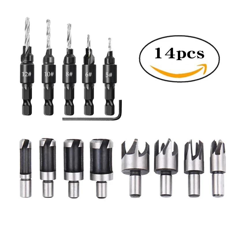 

Деревянная пробка, сверло, коготь, цилиндрическая деревянная пробка, комбинация сверл с титановым покрытием, шестиугольная ручка, набор сверл для деревообработки