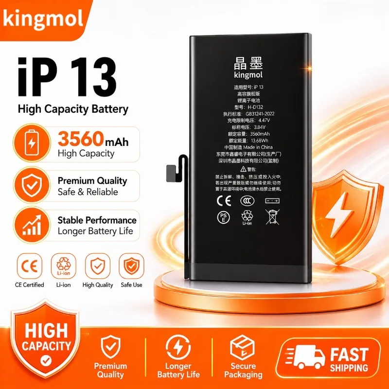 OEM Replacement Battery for iPhone 13 14 15 Pro Max 12 Mini 11 SE 2020 SE2 SE3 6 6S 7 8 Plus X XR XS Bateria Free Tool Kingmol