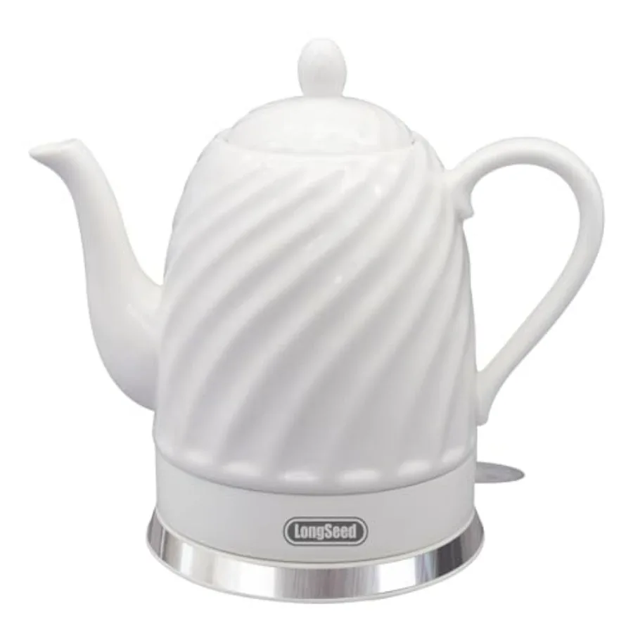 

Ceramic Electric Kettle 50oz 1500W Fast Rapid Boil Cordless LED Indicator Auto Shut-Off Boil Dry Protection Hot Water Boiler fo