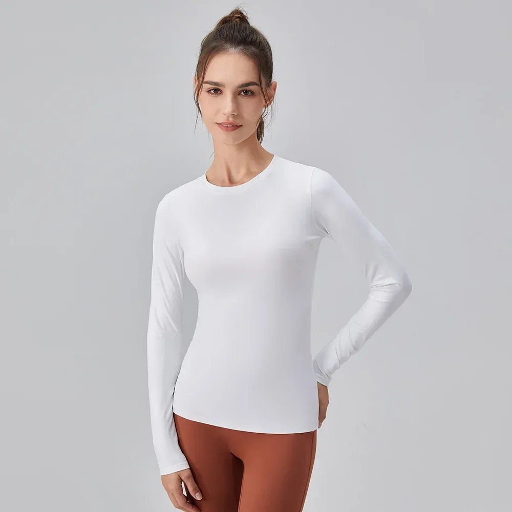 Chemise de yoga à manches longues pour femme, haut de sport, haut de fitness, respirant, séchage rapide, adapté à la salle de sport, course à pied, automne, hiver