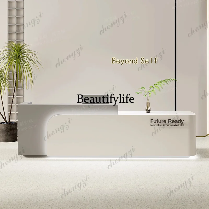 Simple Aesthetic Reception Desks Luxury Modern Shelves Restaurant Reception Desks Unique Industrial Mostrador Office Furniture