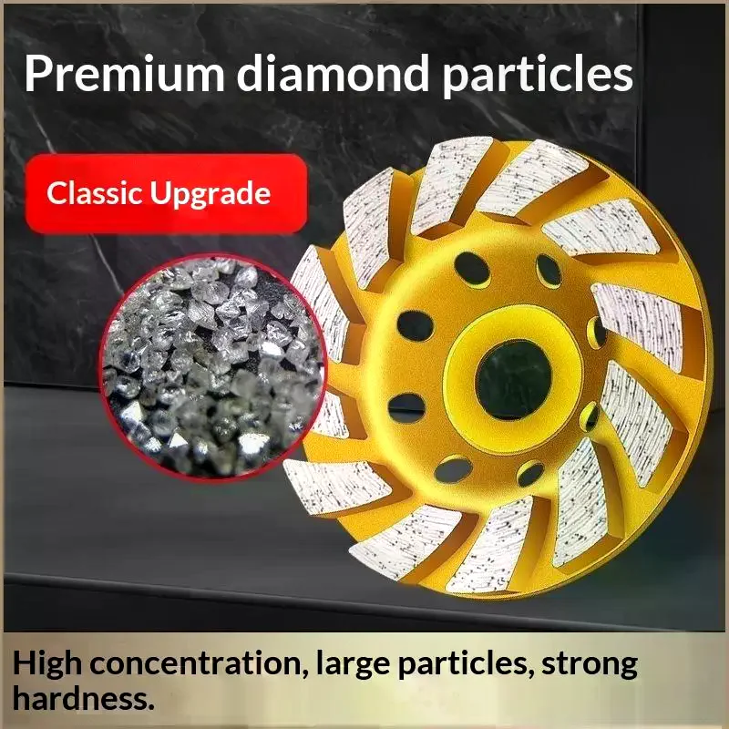1 Pc 4 Inch 12 Segments Turbo Diamond Grinding Cup Wheel, Heavy Duty for Concrete Masonry Grinding Polish & Surface Leveling
