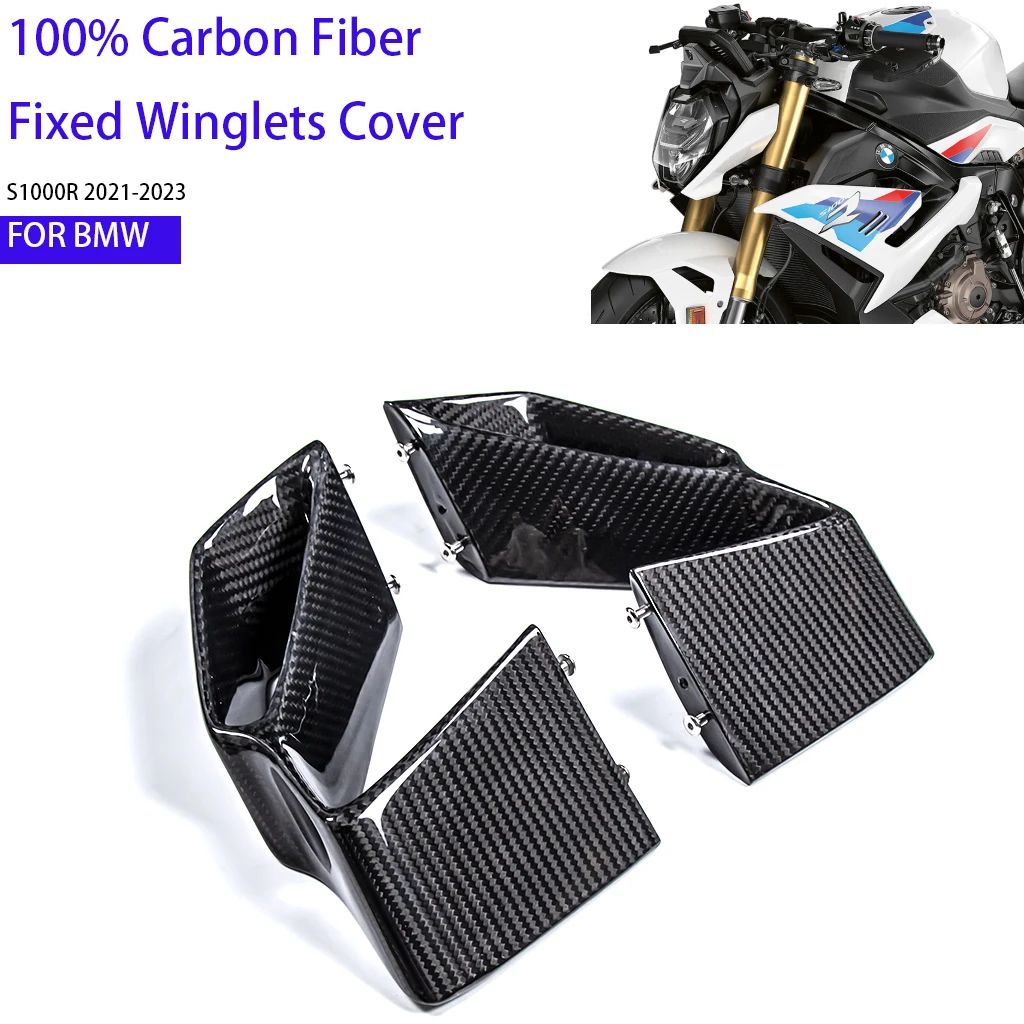 

For BMW S1000R 2021-2023 Motorcycle Accessories Aerodynamics Fixed Wing Spoiler Carbon Fiber Winglets Side Air Deflector Fairing