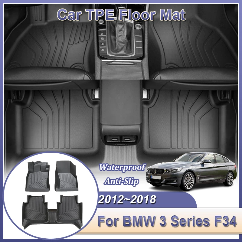 

Car TPE Floor For BMW 3 Series F34 2012 2013~2018 LHD Car Floor Mats All-Weather Foot Odorless Pad Tray Part Interior Accessorie