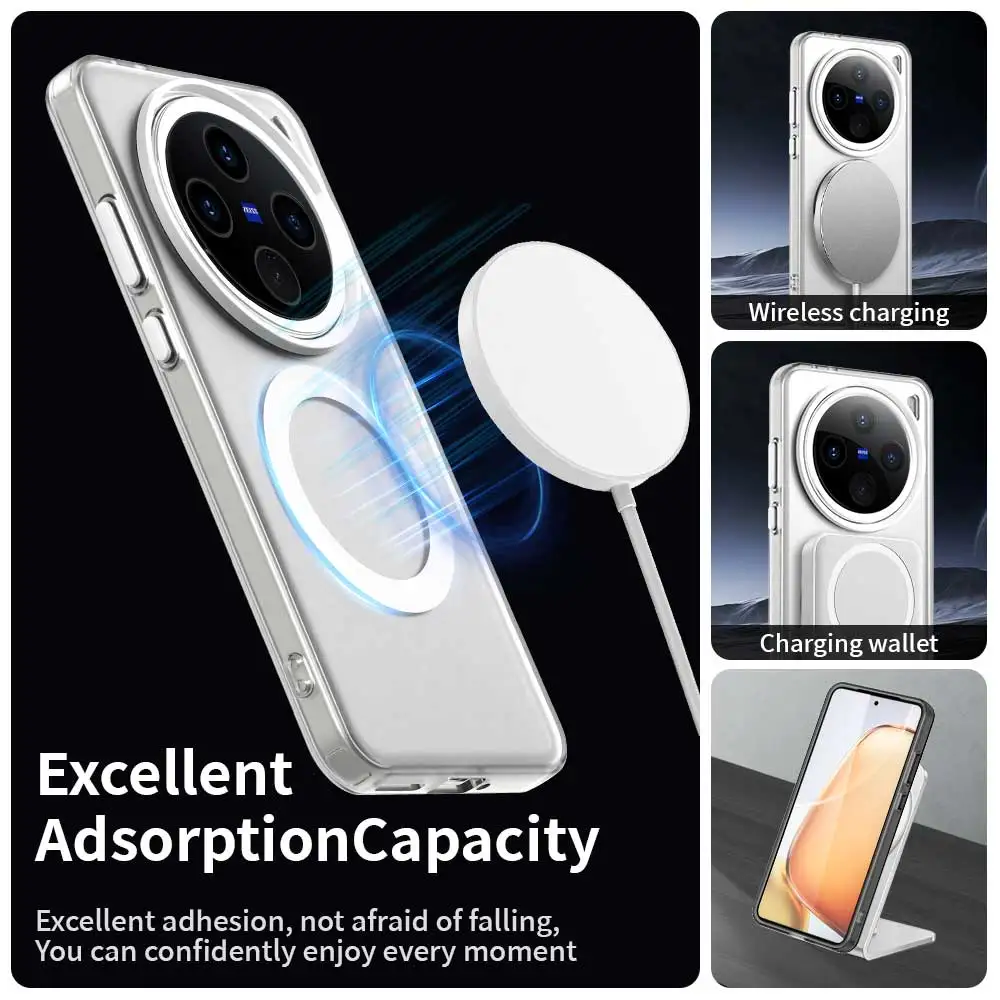 For VIVO X200 Pro Mini X200 Pro X200 ultra-thin drop-proof shock-resistant anti-fingerprint magnetic matte phone case