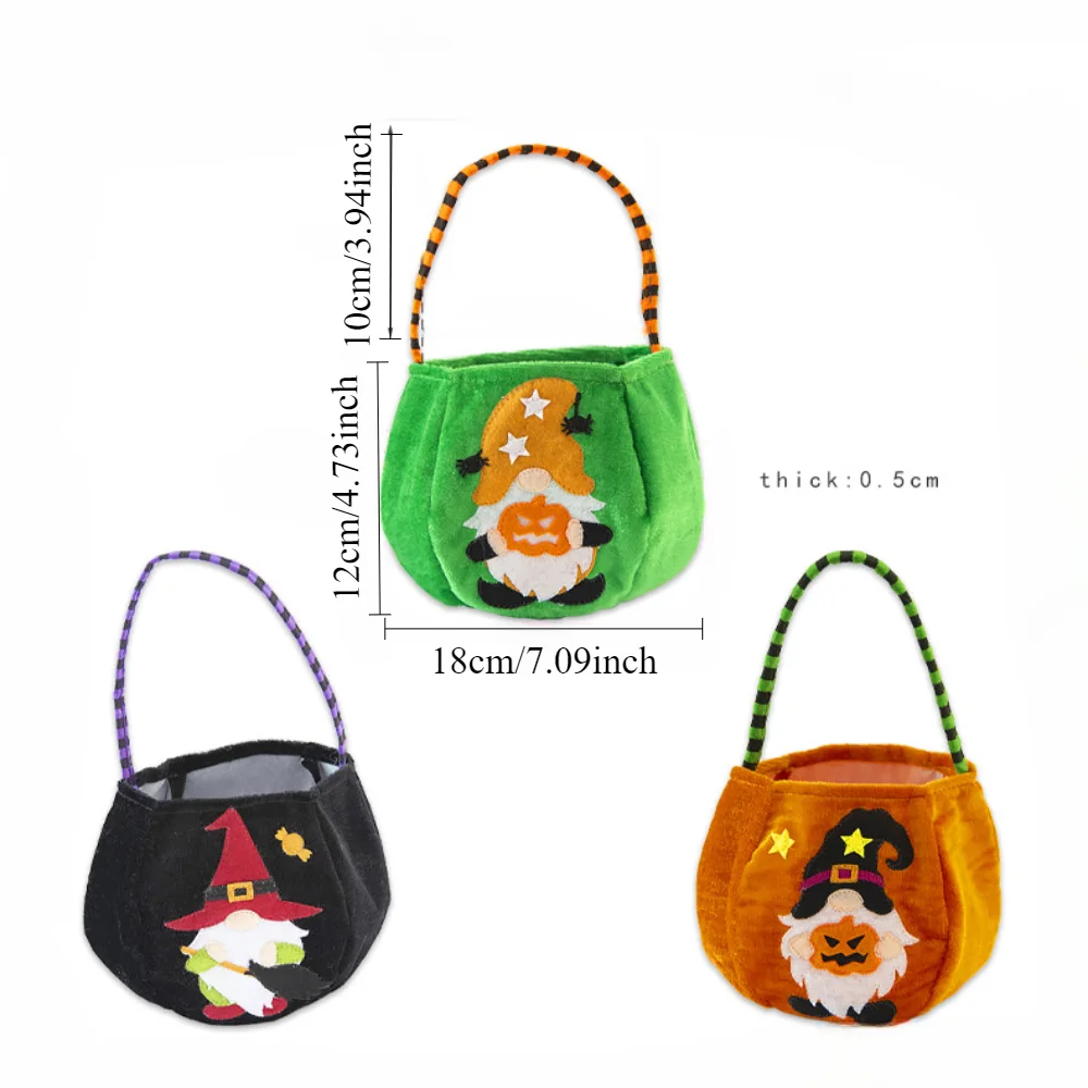 Halloween Dwarf Bags for Halloween Trick or Treat Bags 1PCS Non-Woven Candy Bags for ,Halloween Pumpkin Bucket Snack Basket Bag