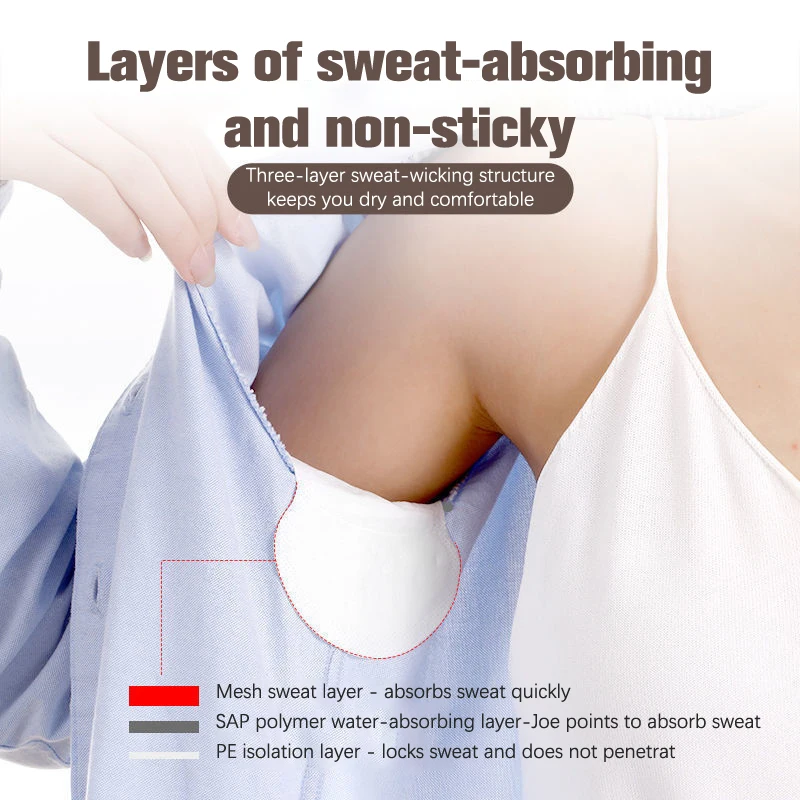 50 Pcs Armpit Sweat Pads Ultra-thin Breathable Summer Deodorant Underarm Sweat Pads Disposable Underarm Invisible Sweat Pads