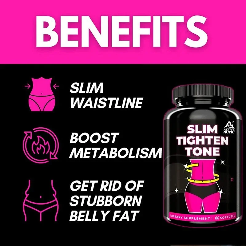 Women Reduce Abdominal Fat, Reduce Bloating, Natural Burner Promotes Slim Waistline, Tightens Skin Tone -60 Capsules