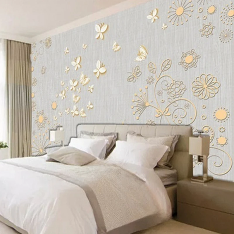 Custom Wall Murals Elegant Modern Minimalist Wallpaper - 3D Hand-painted Butterfly Wall Decor Background for Living Room Bedroom