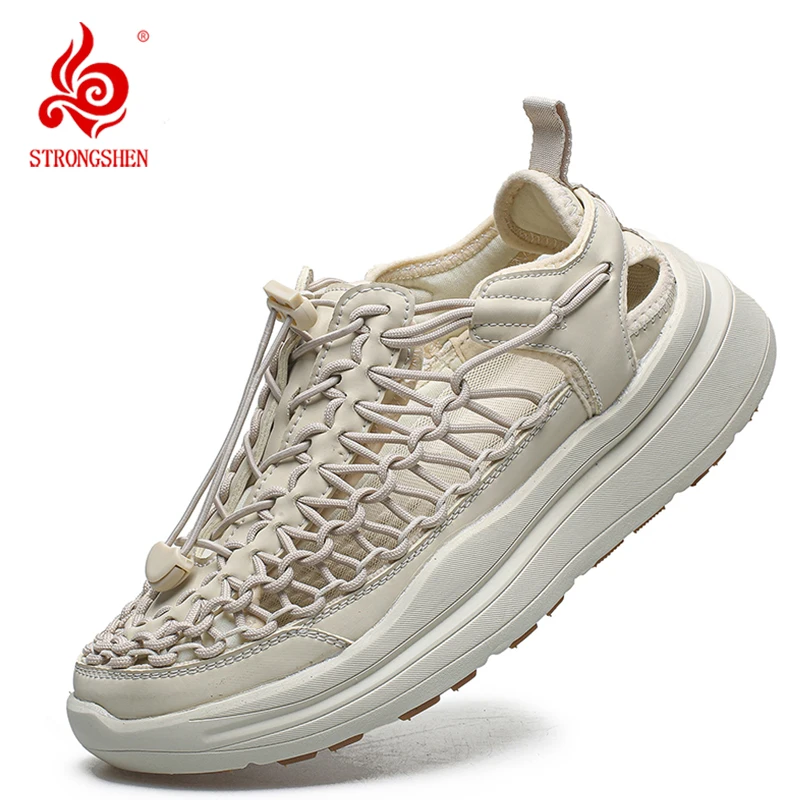 

Hand-Woven Chunky Sandals for Men Summer New Style Breathable Comfortable Casual Sneaker Sandal Size 36-46