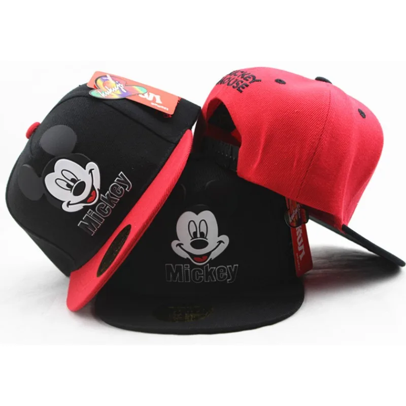 Disney Mickey Mouse Baseball Cap Kids Hip Hop Hat Cartoon Adjustable Casual Trucker Anime Boys Girls Sunshade Children Sun Hats