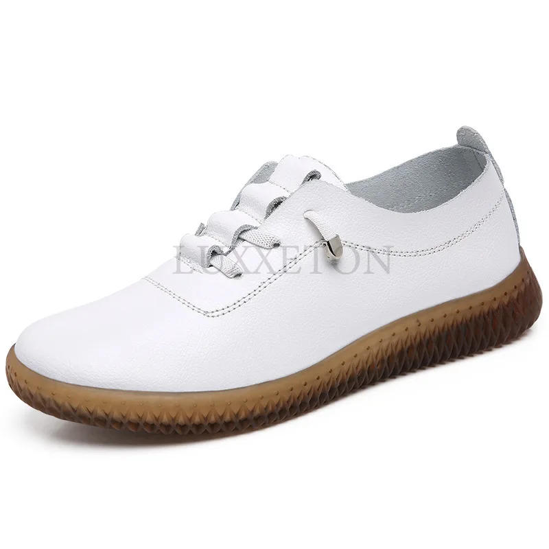 Genuine Leather Flat Sole Soft Sole Breathable Women Loafers Lightweight Comfortable and Versatile Women Shoes