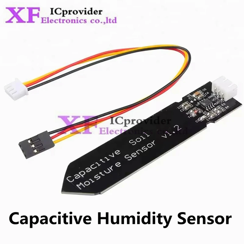 2Pcs Capacitive soil humidity sensor module Water content detection Test controller Automat watering and feeding line