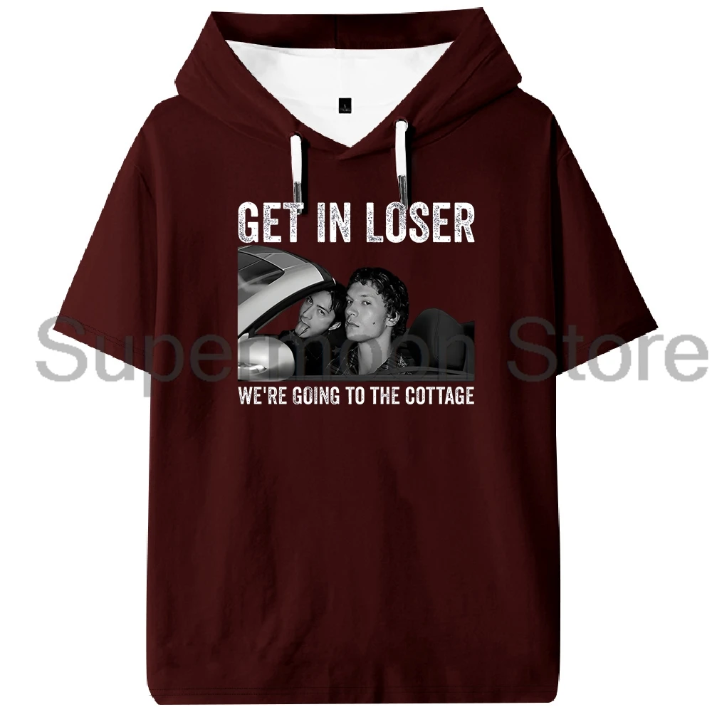 Heated Rivalry Get in Loser We're Going To The Cottage Vintage Hooded T-shirt Short Sleeve Tee Men Women Streetwear Tops