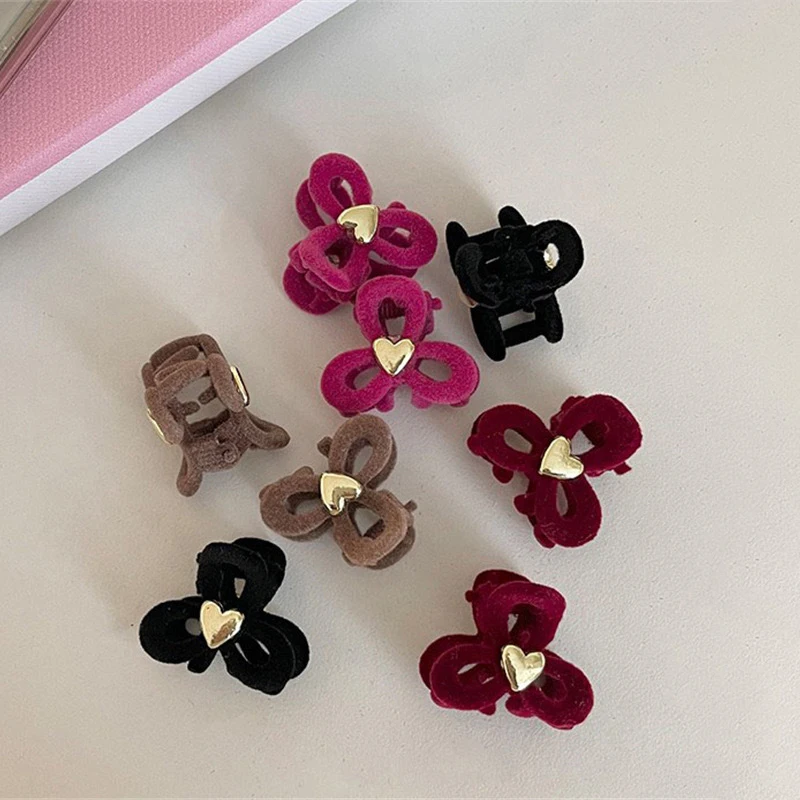 1Pc Vintage Mini Hair Claws Velvet Sweet Small Hairpin For Women Girls Headwear Fashion Broken Hair Clip Hair Accessories