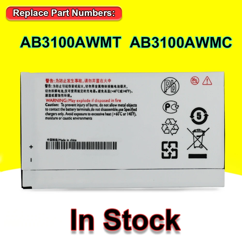 AB3100AWMC Battery For Philips Xenium E180 X1560 X1561 X5500 CTE180BK CTX5500 E181 E560 Feature Phone AB3100AWMT