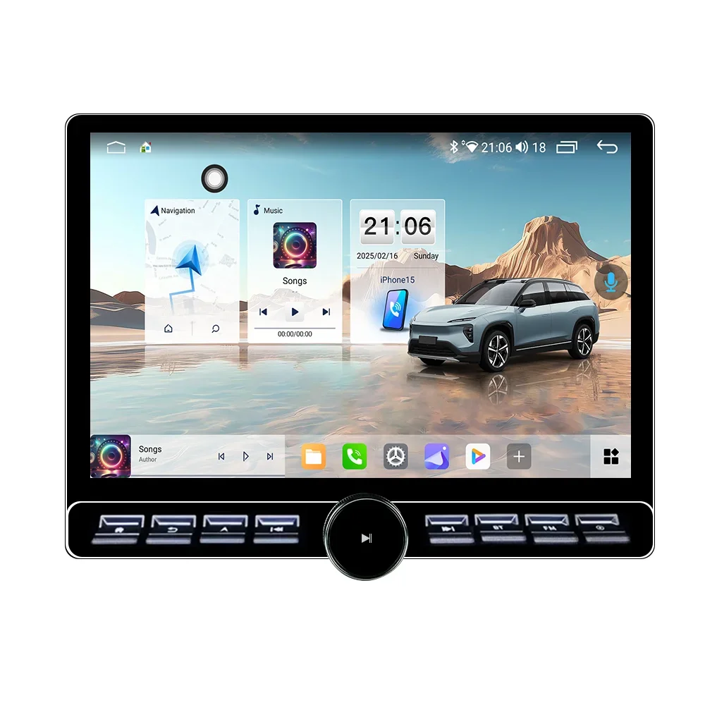 

13" 2k QLED Screen 8core Dsp 6GB +128GB Car Stereo Audio Single Knob Car GPS Touch Screen Android Auto Carplay Android Car Radio