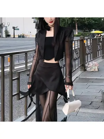 Matakawa Черные хлопковые комплекты из двух предметов для женщин