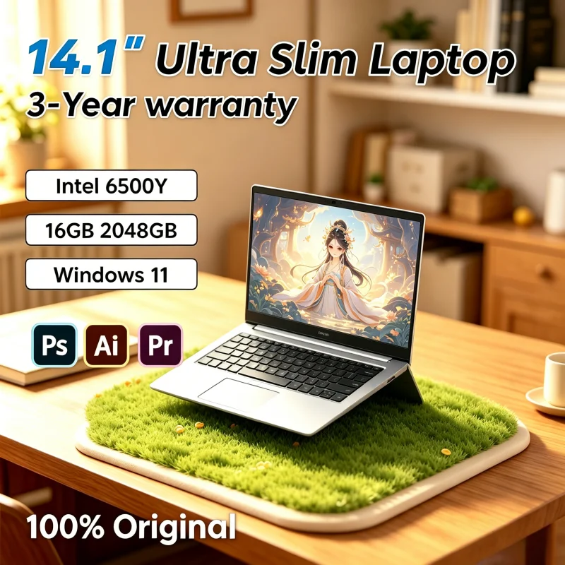 

Rarefied 2026 Delicate Portable 14.1 Inch Laptop Intel 6500Y 32GB RAM 2TB SSD 5000mAh Windows 11 Fingerprint Unlock Grand Bureau