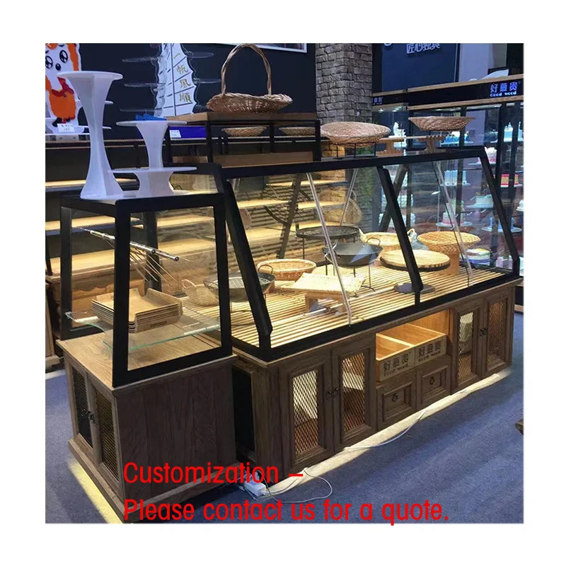 custom.Retail Shop Interior Design Cake Shop Plywood Bakery Furniture Commercial Bread Display