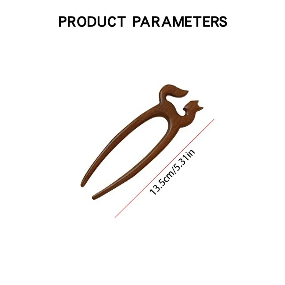 Hout Houten Haarstok Kat Dieren Chinese Stijl Haarspeld Haarstokken voor Broodjes Vlinder Hanfu Hoofddeksels Kapsel Ontwerp Tool