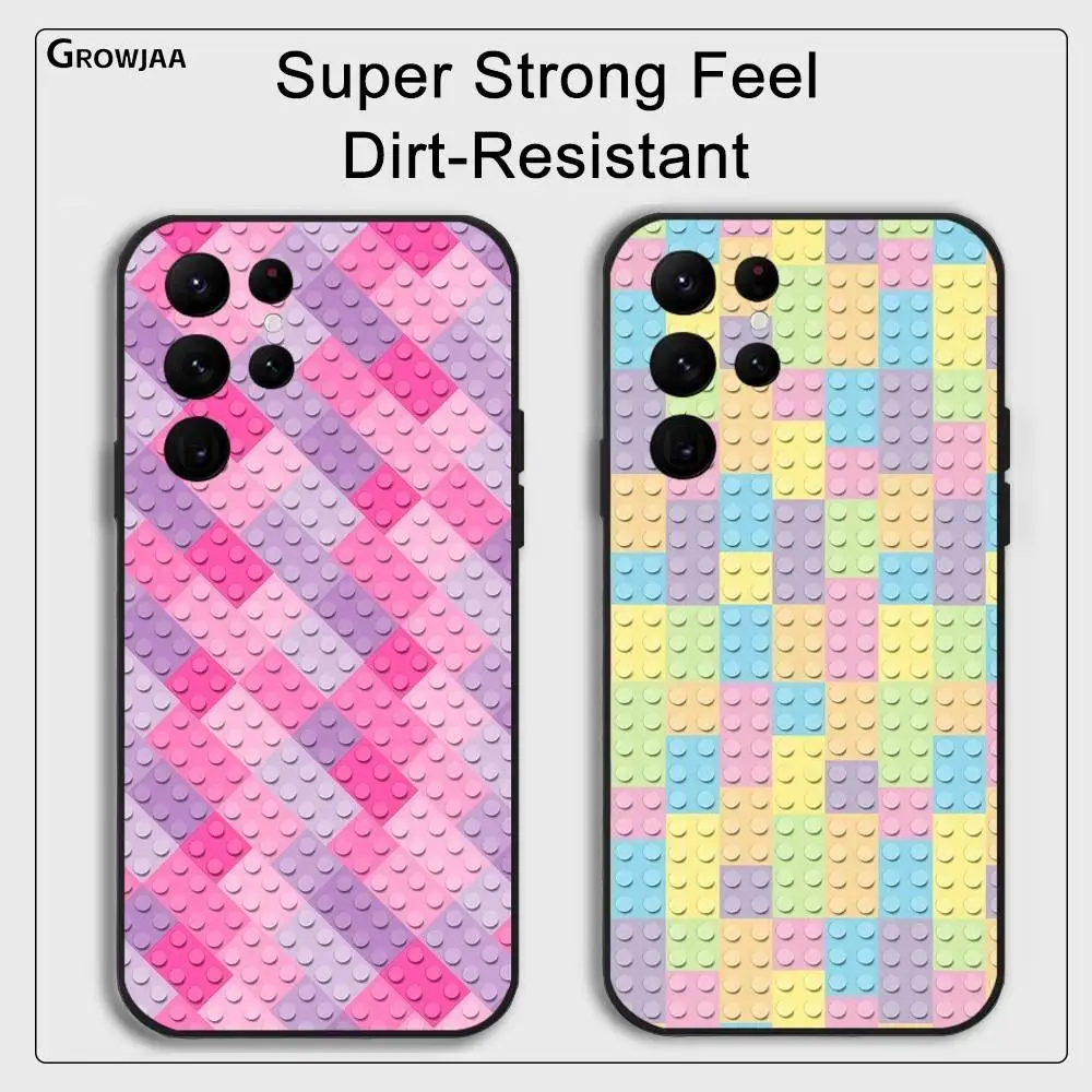 

Fun building blocks phone case for Samsung Galaxy S25 S24 S22 S23 Ultra S21 S20 Plus 5G