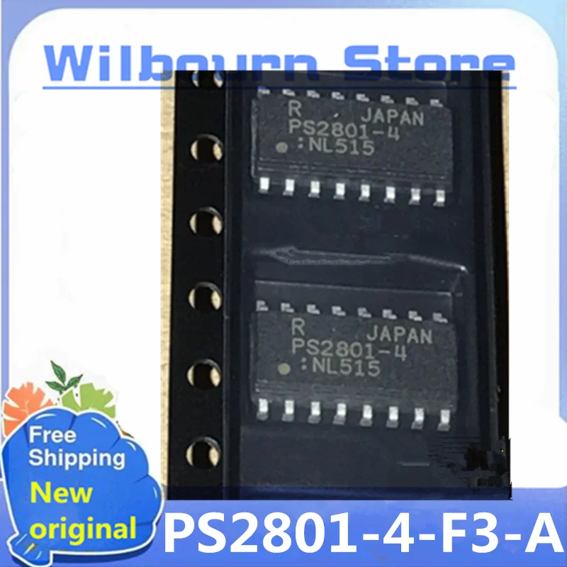 10PCS/LOT NEW  PS2801-4-F3-A PS2801-4 PS2801 SOP16 Available in stock