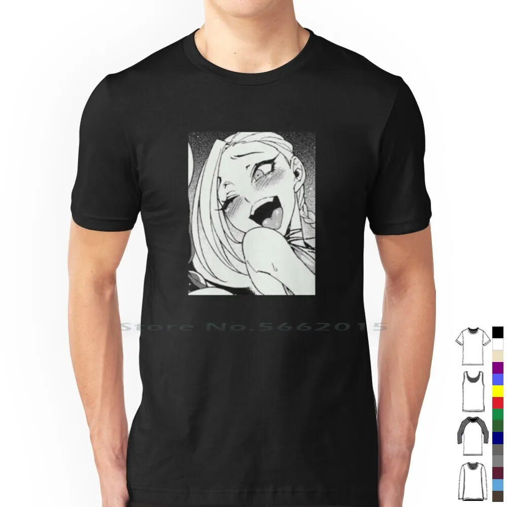 Jinx Ahego Manga Nsfw T Shirt 100% Cotton Jinx Ahego Manga Nsfw Anime Girls Sex Shonen Seinen Shojo Hentai Cute Weeb Manga Girl