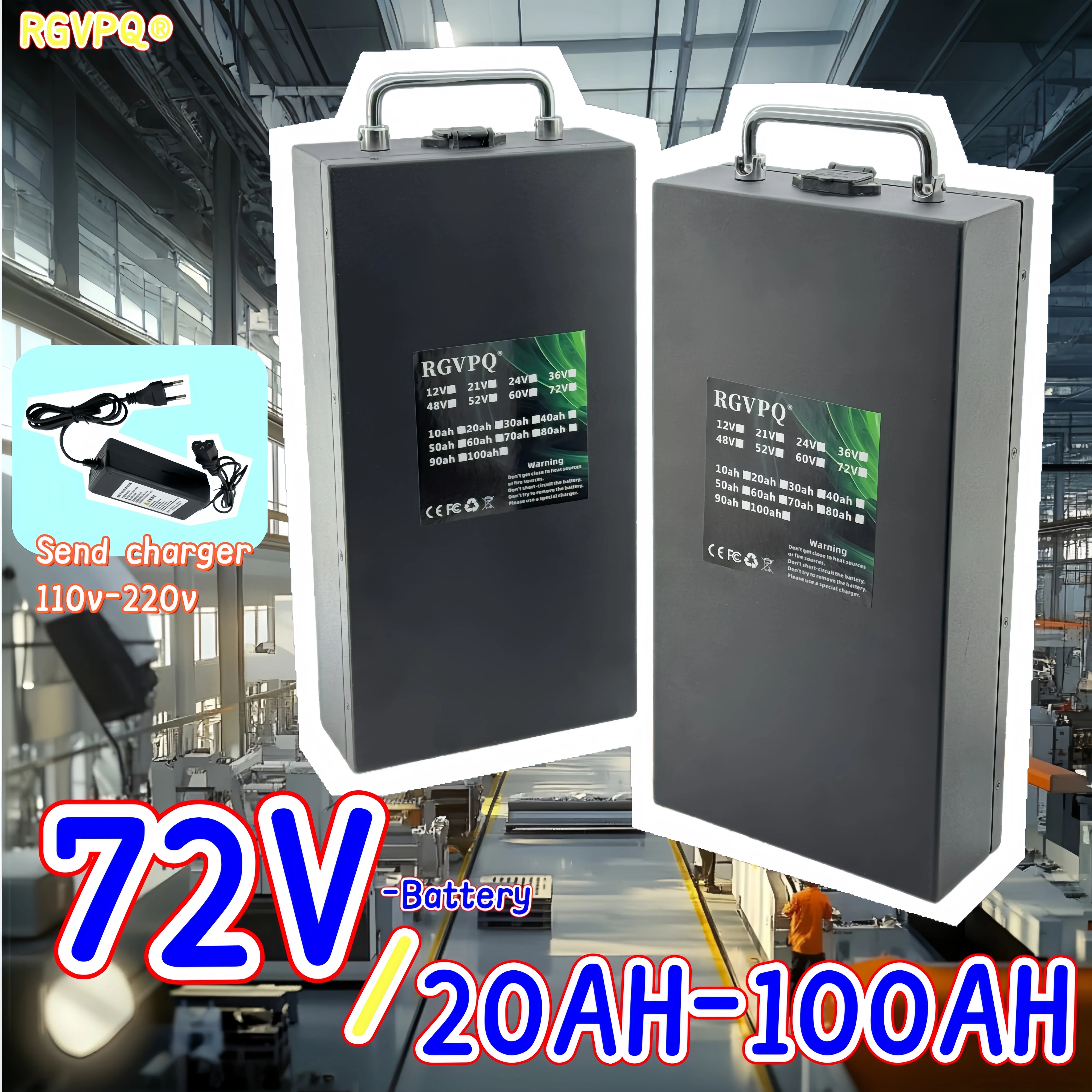 

Air transportation, Harley electric vehicle 18650 lithium-ion battery, 72V100Ah, application foldable Citycoco scooter bicycle