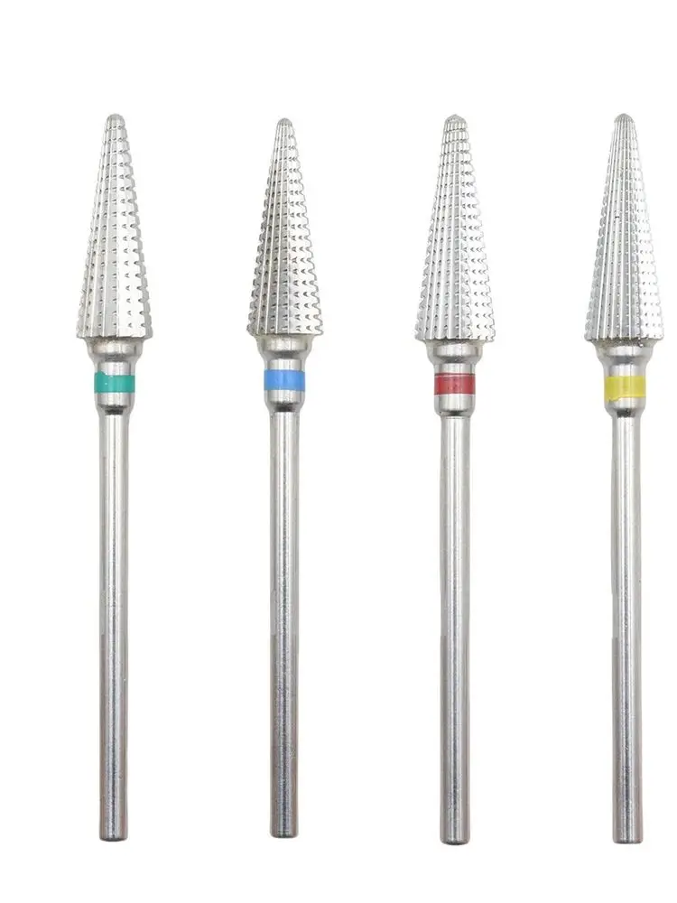 Neuer 5-in-1-Nagelbohrer aus langem Hartmetall mit professionellem Wolframstahl und Farbverlaufszähnen für Vorbehandlung und Entfernung – Detail 4