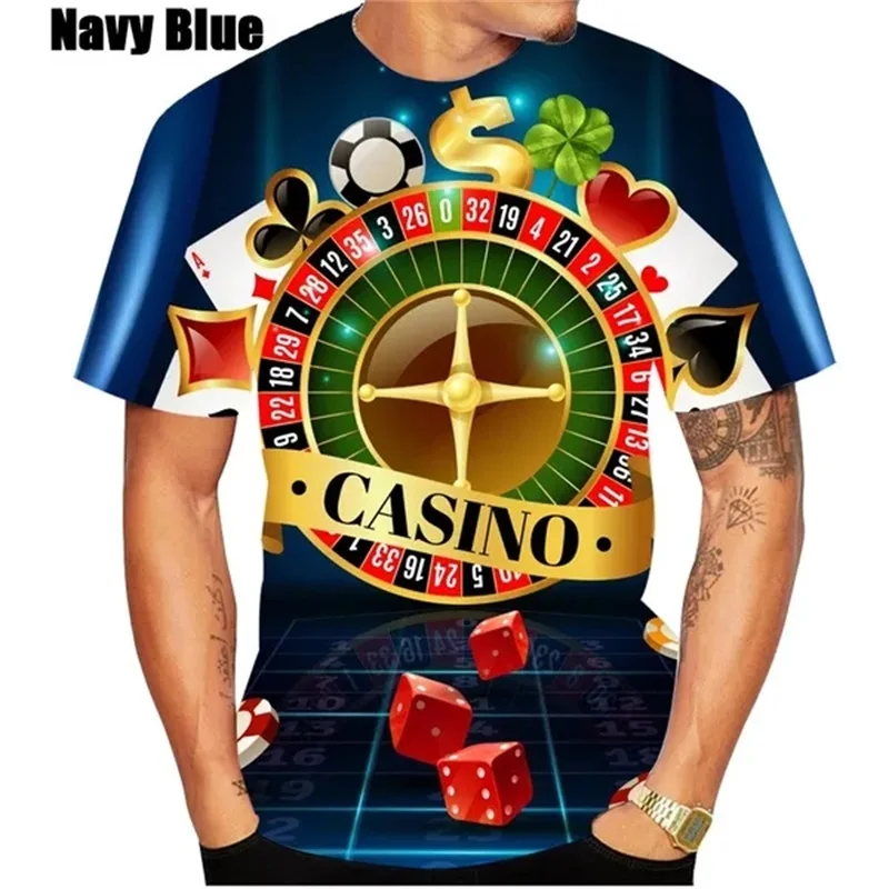 Hot Sale Roulette Wheel 3D Print T Shirt For Men Summer Short-sleeved Casual Round Neck Tee Tops Streetwear Men Oversized Tshirt