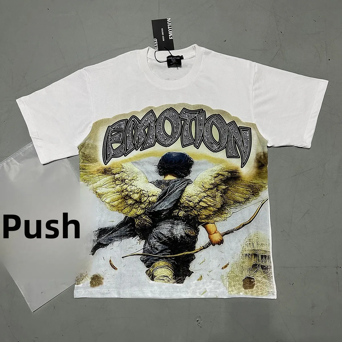 

Футболка с принтом «Архангел» от Mixed Emotion, хлопковая, с круглым вырезом, повседневный топ для молодежи, весенний модный тренд